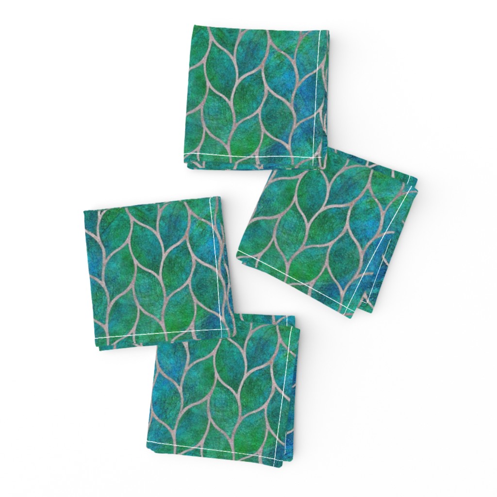 leaf tile aqua marine