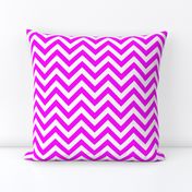 Three Inch Pink and White Chevron Stripes