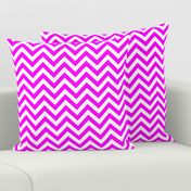 Three Inch Pink and White Chevron Stripes