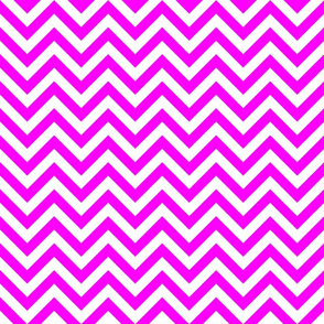 Three Inch Pink and White Chevron Stripes