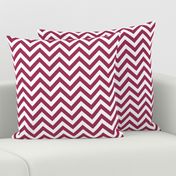 Three Inch Sangria Pink and White Chevron Stripes