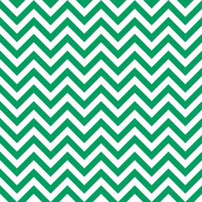 Three Inch Shamrock Green and White Chevron Stripes