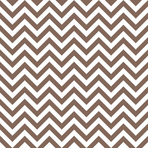 Three Inch Taupe Brown and White Chevron Stripes