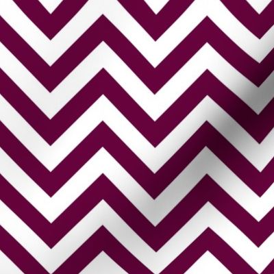 Three Inch Tyrian Purple and White Chevron Stripes