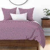 Three Inch Tyrian Purple and White Chevron Stripes