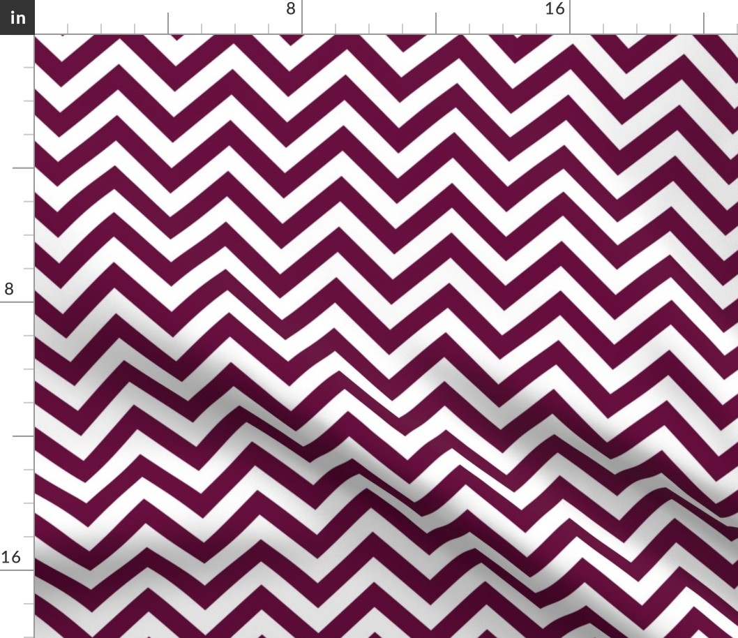 Three Inch Tyrian Purple and White Chevron Stripes