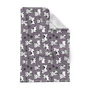 Purple Cat Doodle - Tea Towel