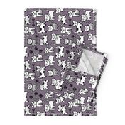 Purple Cat Doodle - Tea Towel