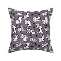 Purple Cat Doodle - Tea Towel