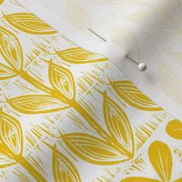 lino block flowers // sunset yellow