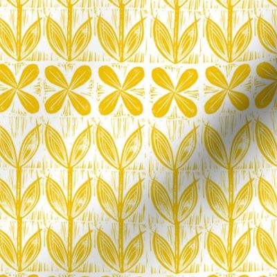 lino block flowers // sunset yellow