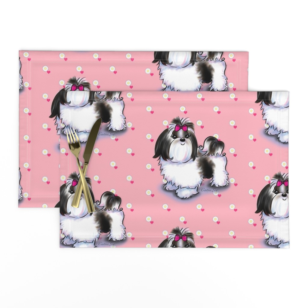 Shih Tzu black pink L