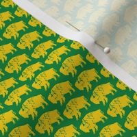 Bison Print - Green & Gold (0.75 inch)