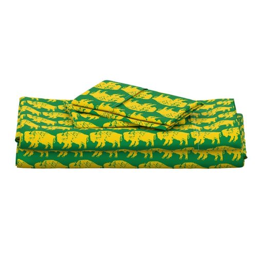 Bison Print - Green & Gold (rotated)