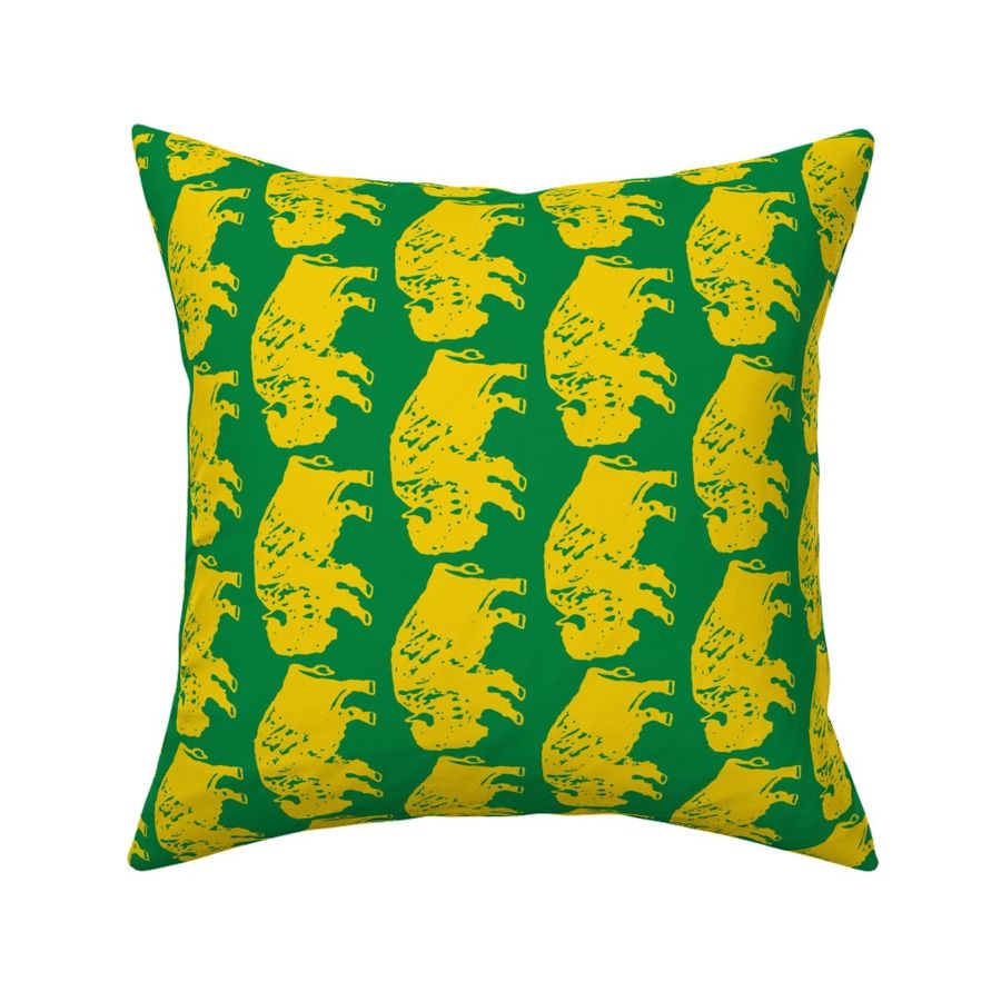 Bison Print - Green & Gold (rotated)