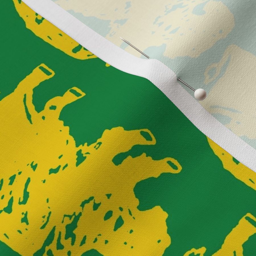 Bison Print - Green & Gold (rotated)