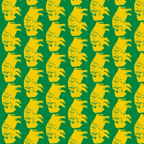 Bison Print - Green & Gold (rotated)