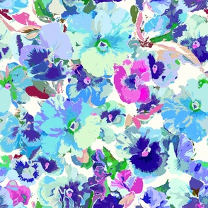 painted pansies - harmonious blues