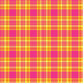 Tropical Plaid - Pink, Orange, and Yellow