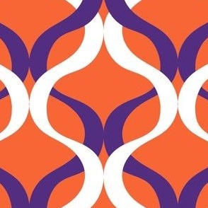 Orange and purple team color Wave  with orange background