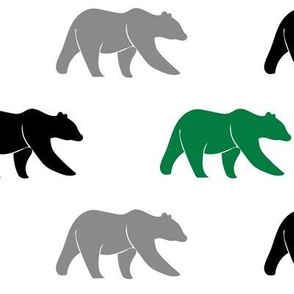  multi bear - green, grey, black