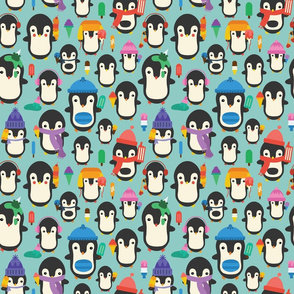 Colorful Ice Cream Penguins