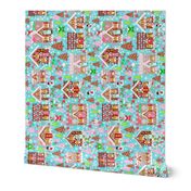 Holiday gingerbread house // gingerbread holiday fabric cute christmas design best gingerbread houses cute fabrics for xmas holidays  rotated