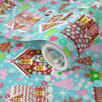 Holiday gingerbread house // gingerbread holiday fabric cute christmas design best gingerbread houses cute fabrics for xmas holidays  rotated