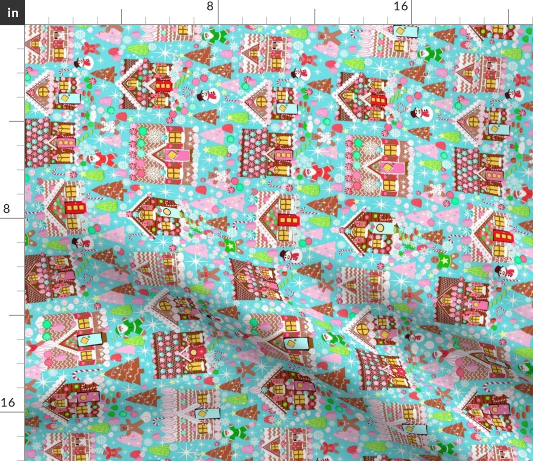 Holiday gingerbread house // gingerbread holiday fabric cute christmas design best gingerbread houses cute fabrics for xmas holidays  rotated