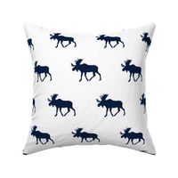 navy moose on white