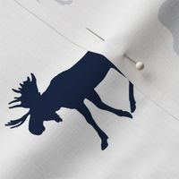 navy moose on white