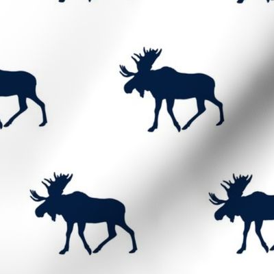 navy moose on white