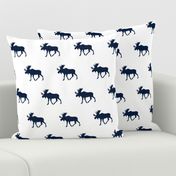 navy moose on white