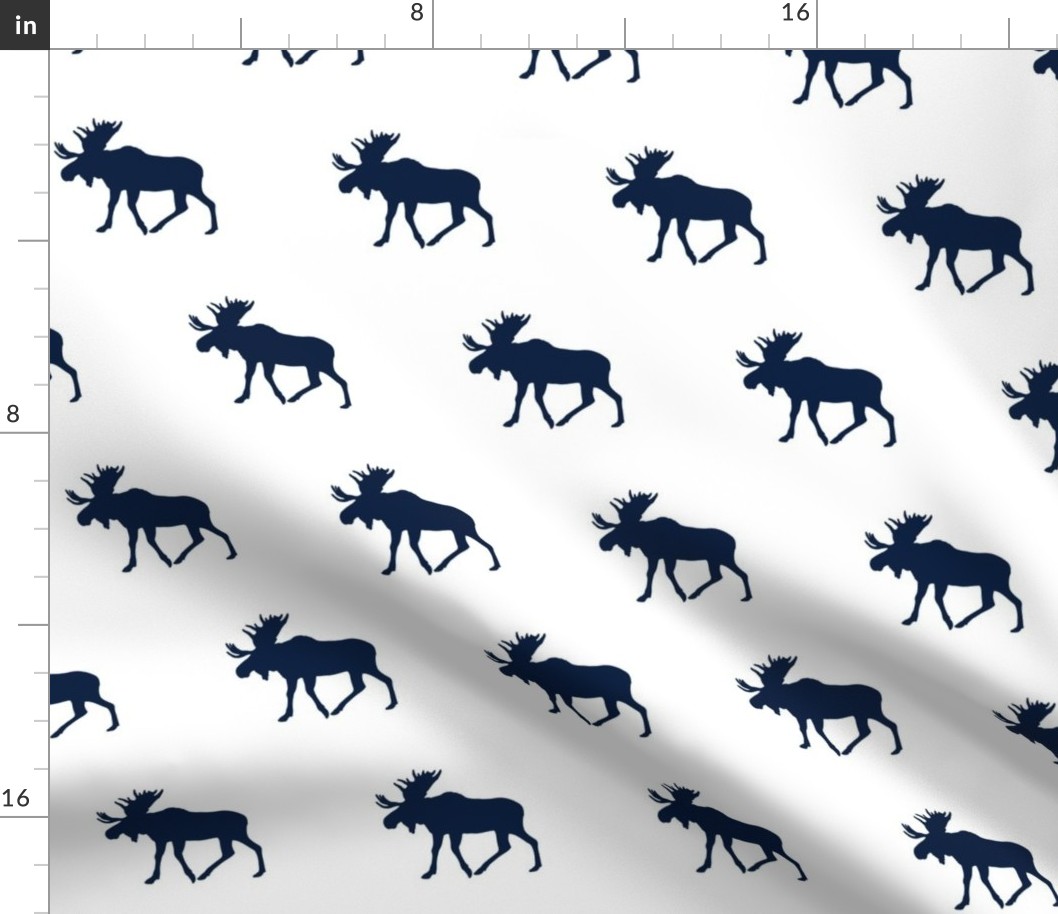 navy moose on white