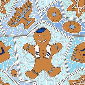 Hanukkah Gingerbread Cookie Mosaic