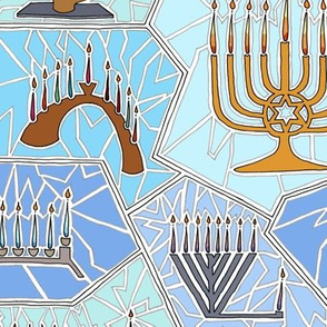 Hanukkah Menorah Festive Mosaic