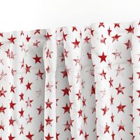 Distressed Red Stars on White (Grunge Vintage 4th of July American Flag Stars)