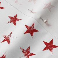 Distressed Red Stars on White (Grunge Vintage 4th of July American Flag Stars)