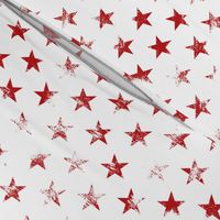 Distressed Red Stars on White (Grunge Vintage 4th of July American Flag Stars)