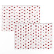 Distressed Red Stars on White (Grunge Vintage 4th of July American Flag Stars)