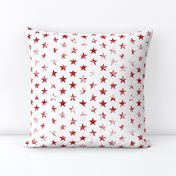 Distressed Red Stars on White (Grunge Vintage 4th of July American Flag Stars)