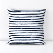 Painted Navy Blue Stripes (Grunge Vintage Distressed 4th of July American Flag Stripes)