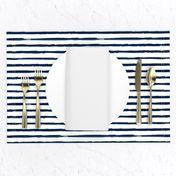 Painted Navy Blue Stripes (Grunge Vintage Distressed 4th of July American Flag Stripes)