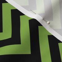 Three Inch Greenery Green and Black Chevron Stripes