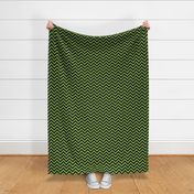 Three Inch Greenery Green and Black Chevron Stripes