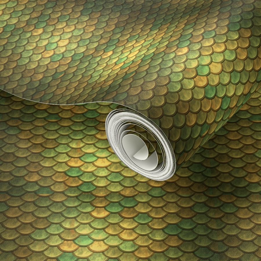 GREEN GOLD METALLIC SCALES