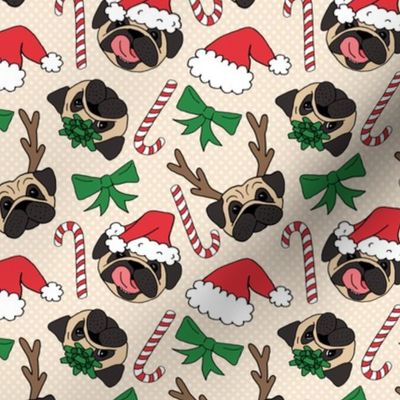 Christmas Pug Dog Pattern - large