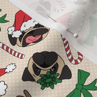 Christmas Pug Dog Pattern - large