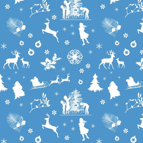 Christmas Silhouettes Deep Blue