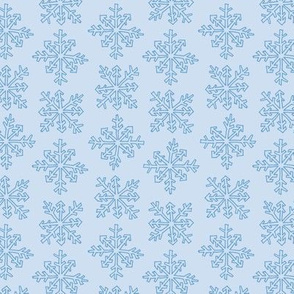 Hand-Drawn Snowflake Stripe in Light Blue